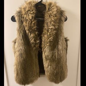 Express faux fur vest